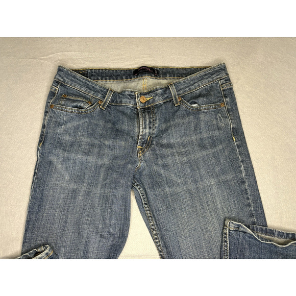 Levi’s Vintage 518 Superlow Jeans Womens Juniors Sz 13 Medium Dark Wash Stretch - Picture 4 of 10